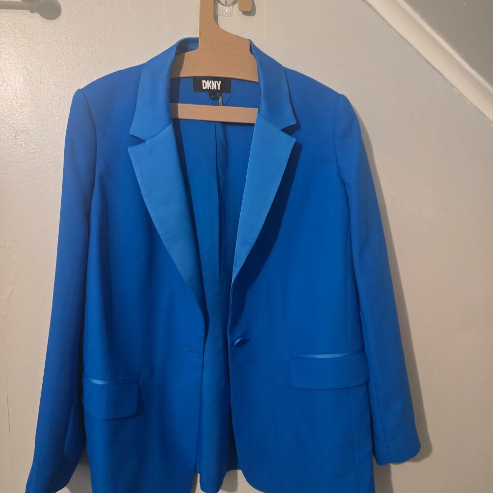 DKNY Women's Frosted Twill One Button Long Sleeve Jacket - Picture 2 of 4